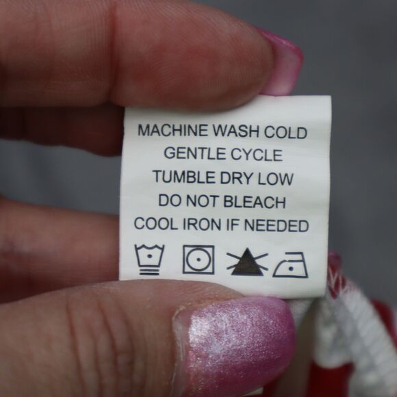 Mud Pie Shirt Womens M Red White Sleeveless Button Polyester Geometric Blouse - Picture 7 of 16